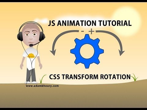 JavaScript animation tutorial HTML CSS transform rotate image spin smooth logo