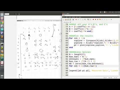 MATLAB Help - Cubic Splines