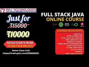 Full Stack Java Developer Course with Real-Time Projects | Online Training for 2025