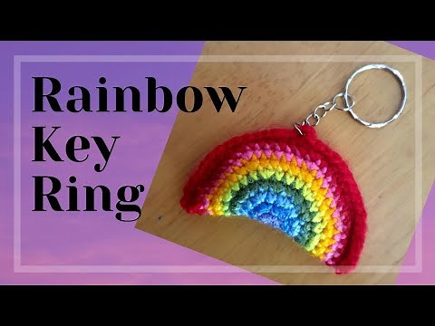 Crochet Rainbow Keyring