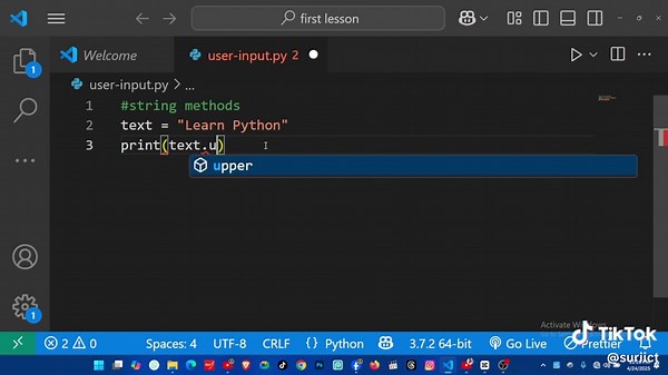 Top Python String Methods Explained | Beginner’s Guide with Examples In this tutorial, we’ll explore the most commonly used string methods in Python. These built-in functions help you manipulate and format strings with ease — a must-know for every Python beginner! 🎯 What you’ll learn: ✅ What are string methods? ✅ How to use popular methods like: .upper() .lower() #PythonStringFunctionsPythonStringMethods #PythonForBeginners #LearnPython #StringFunctions #PythonTutorial #StringHandling #PythonBa