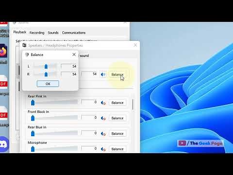 How to balance Left & Right Audio Sound in Windows 11