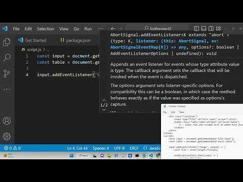 Javascript read-excel-file Example to Read Excel Files in Browser and Display it in Table