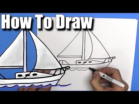 How To Draw a Sailboat- Step By Step -EASY