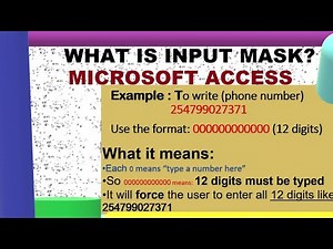 INPUT MASK: Apply Input Mask to Phone Numbers in Access Tables (Beginner Guide)