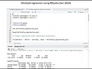 Basic introduction to multiple regression using RStudio (Jan 2024)