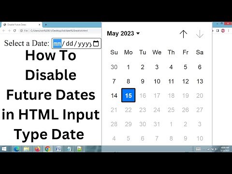 Disable Future Dates in HTML Input Type Date