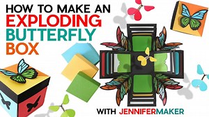 Get the free exploding butterfly box pattern at https://jennifermaker.com/exploding-butterfly-box 🦋 Learn how to make an exploding butterfly box with moving parts and hidden secrets! Yes, you can make butterflies that move on their own (ok, with a bit of help) as part of my new exploding butterfly box! This project was inspired by my endless explosion box, which so many of you have made! ❤️ | JenniferMaker.com