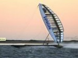 Sailboat-plane hybrid hopes to break world speed sailing record