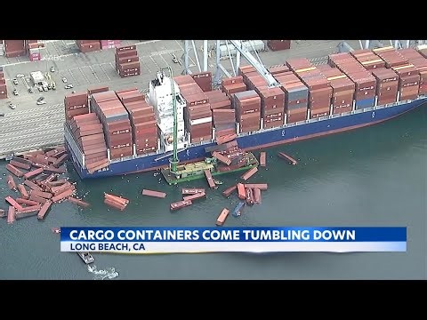 Nearly 70 shipping containers fall off cargo ship into waters of Long Beach