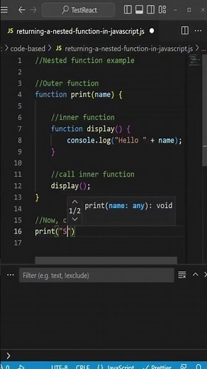 Return a Nested Function in JavaScript