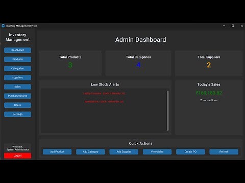 Advanced Inventory Management System in Python with MySQL (CustomTkinter GUI)