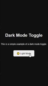 Dark Mode toggle using JavaScript 🌙
