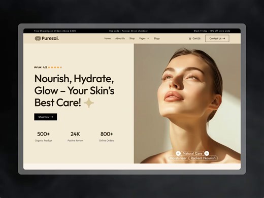 Purezai - Beauty Product E-commerce Web Design