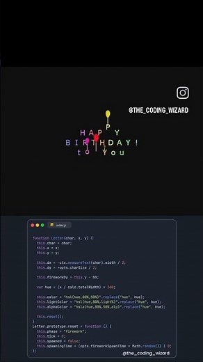 🎉 Happy Birthday Animation Using HTML, CSS & JavaScript | Creative Web Surprise! 🎂 #birthday #coding