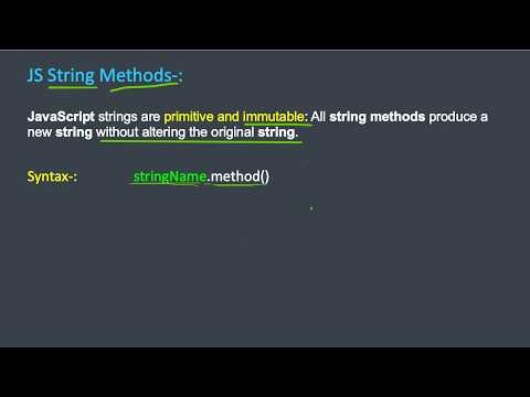 String Methods In JS | JavaScript String Methods in Hindi #javascript.