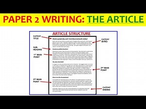 ARTICLES - Paper 2 writing exam (EDUQAS GCSE English Language)