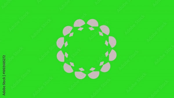 4K Explosive shape explosion animation motion elements with green screen background. Circle burst graphics animation.