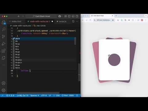 Interactive Card Stack Hover Animation | HTML CSS & JavaScript