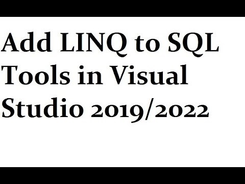 Add LINQ to SQL Tools in Visual Studio