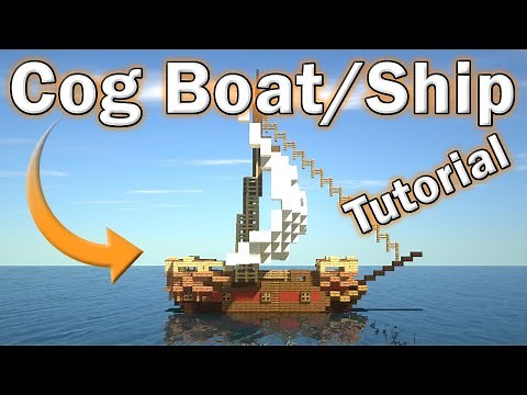 Minecraft Tutorial: How to Make a Boat/Ship (Cog)