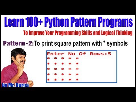 Learn 100+ Python Pattern Programs || Pattren - 2:To print square pattern with * symbols