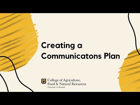 Creating a Communications Plan