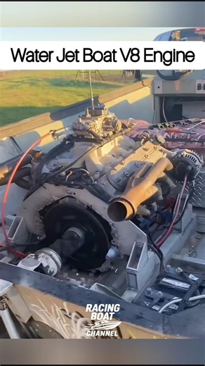 Jet Boat V8 Engine #racingboat #speedboat #powerboat #jetboat