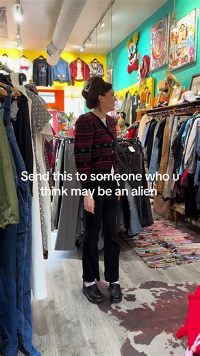 Why is this me though #alien #vibes #vintage testing out a new sweater.