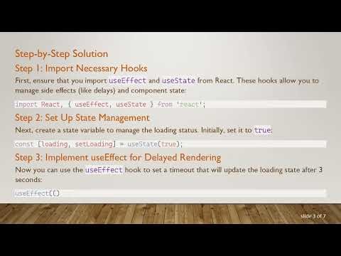 How to Delay the Return() of a React Functional Component by 3 Seconds