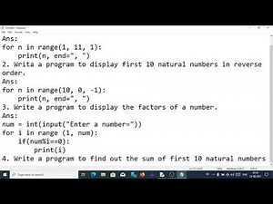 Python practical Programs - Class 8 Computer Science Part 2