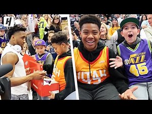 DONOVAN MITCHELL SURPRISING KIDS IN LAST ROW WITH COURT-SIDE SEATS!