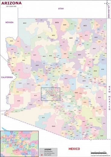 Zip Codes List for Arizona | Arizona Zip Code Map