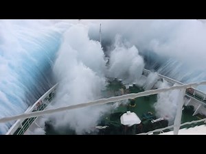 Ship in Storm | Cruise Ship Climbing Up Big Waves