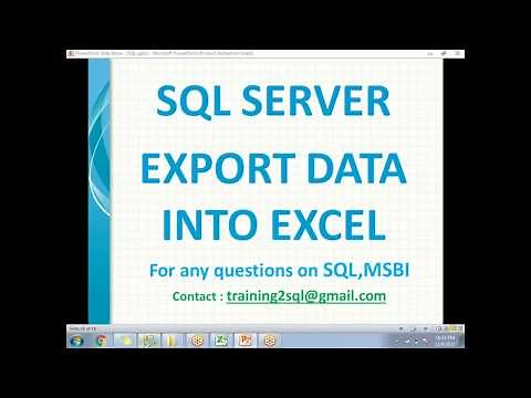 Export SQL Server Data to Excel