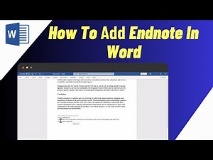 How To Add Endnotes in Word | Under 60 Seconds