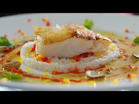Roasted Halibut Ginger Curry Sauce – Bruno Albouze