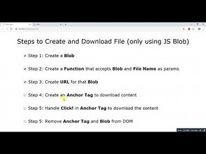 How to Create & Download File using only JS (Blob) | JavaScript Tutorials