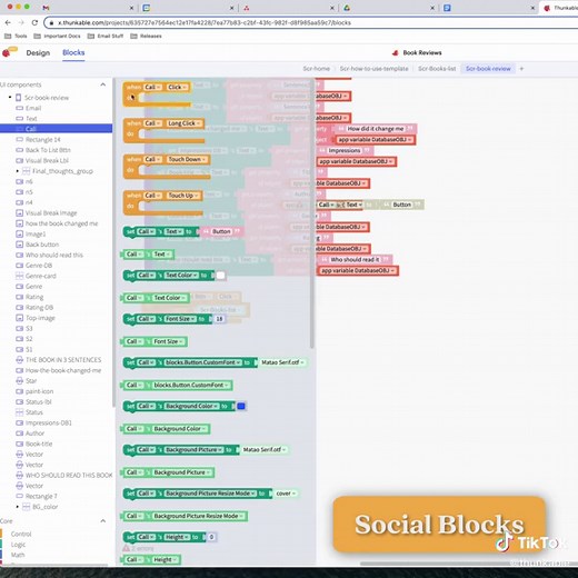 Use blocks in your Thunkable #mobileapp to share a link or message via text, email, or a call! #mobileappdevlopment #nocode #nocodetools