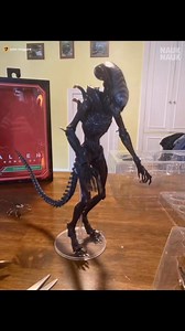 I downloaded the NaukNauk app which lets you take photos of figures and collectibles and using prompts you can make short films.. great for messing about with but careful with the prompts cause mine was ‘Xenomorph looks around dripping slime, looks at you and attacks!’ But I should have been more specific with the slime cause it looks like it took a piss before attacking!.. loving this App. -Jonin #NaukNauk | Alien Xenomorph Origins