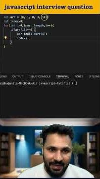 #8 Move All Zeros to End of Array | JavaScript Logical Interview Question | DSA with JS
