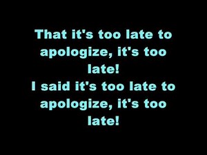 Timbaland - Apologize (ft. One Republic) Lyrics