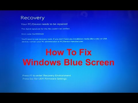 How To Fix Windows Blue Screen "Recovery - Your PC/Device needs to be repaired"