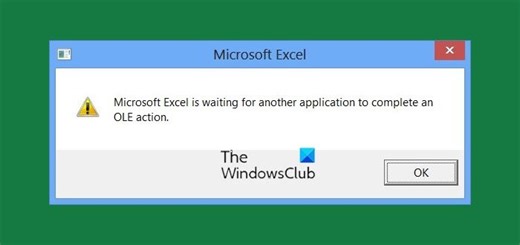 Microsoft Excel is waiting for another application to complete an OLE action