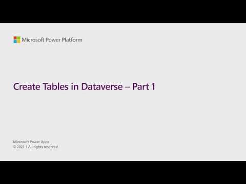 Create Tables in Dataverse – Part 1