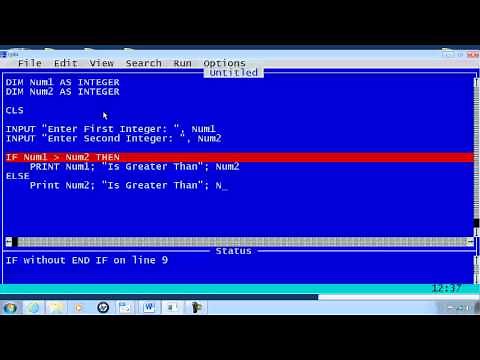 QBasic Tutorial 7 - IF Statements - QB64