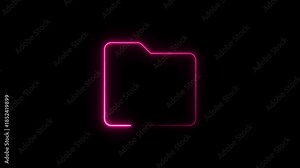 Computer Folder with Colorful Paper Files and Documents file management concept. Open file folders icon on black background.