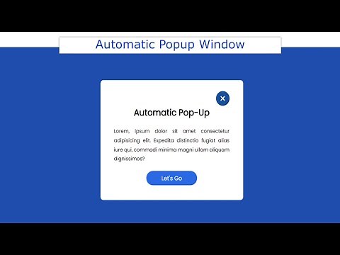 How to Create Automatic Popup Window | Automatic Popup Window HTML