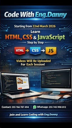 Code With Eng.Danny | Learn HTML, CSS & JavaScript Starting 22nd March 2026.