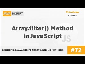 #72 The Array.filter() Method | Array & String Methods | A Complete Modern JavaScript Course